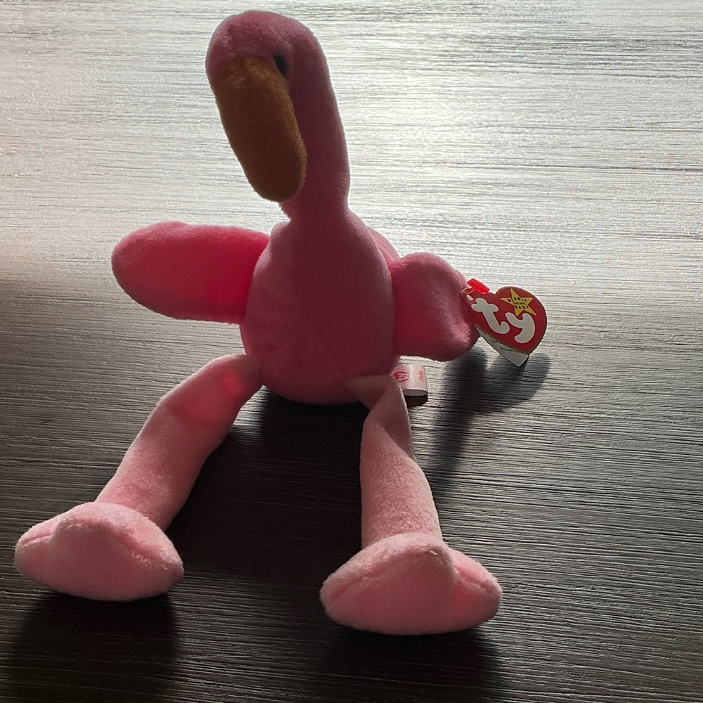 Beanie Baby Pinky The Flamingo 4th Generation. Rare with numerous tag errors!